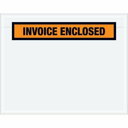 BSC PREFERRED 7 x 5-1/2'' Orange Panel-Face ''Invoice Enclosed'' Envelopes, 1000PK PL23